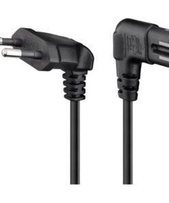 Goobay - typ C, CEE 7/16 - C7 strömkabel med vinkelkontakt, 0,3 m